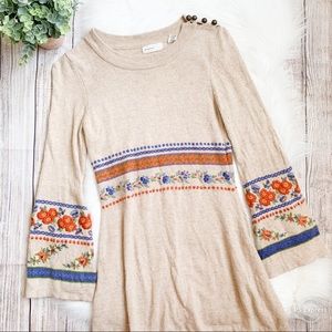 Anthropologie Sleeping on Snow Boho Sweater Dress